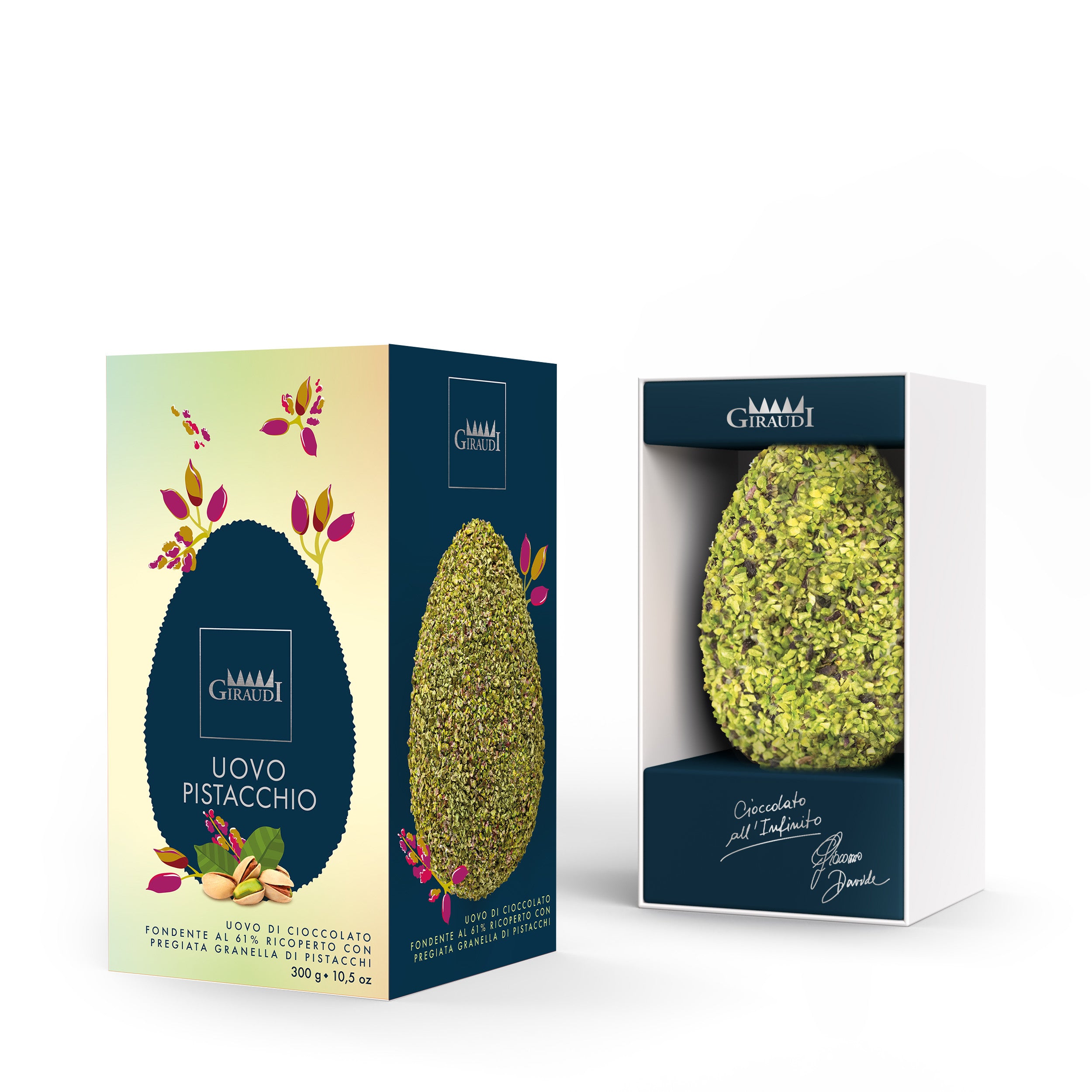 Uovo di Pasqua “Pistacchio in granella” in cofanetto 300 Grammi